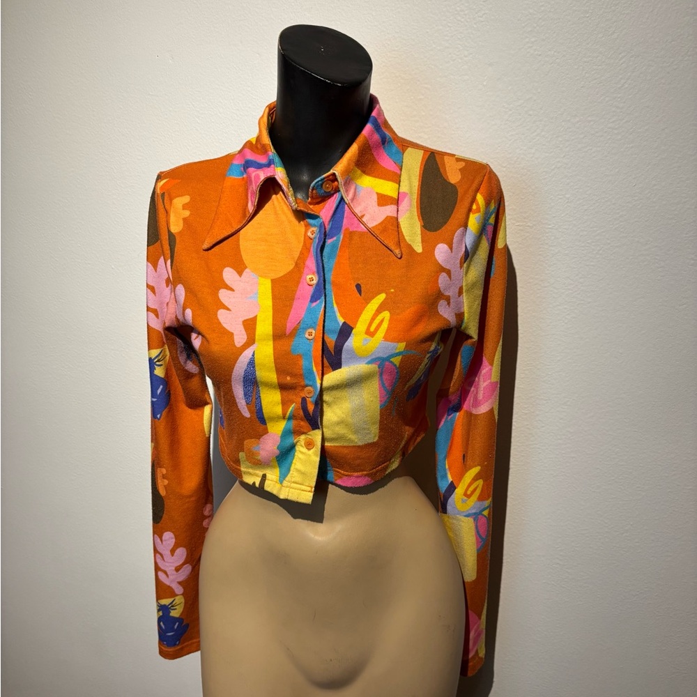 Elsie Fred Colorful Abstract Print Women's Top